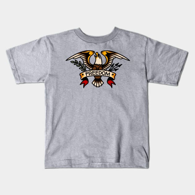 OldSalt American Traditional Freedom Eagle Kids T-Shirt by OldSalt